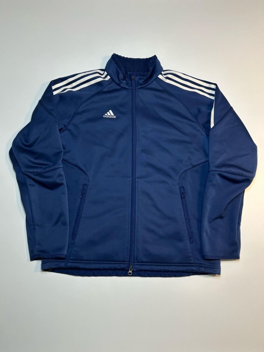 Adidas Condivo 14 Navy Blue White Striped Full Zip Soccer Training Jacket
